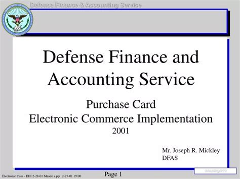 Ppt Defense Finance And Accounting Service Purchase Card Electronic Commerce Implementation