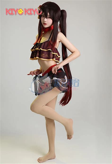 KIYO KIYO Genshin Dampak Hu Tao Kostum Cosplay Bikini Seksi Pakaian