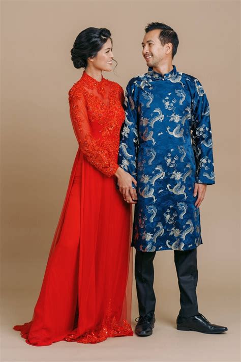 Modern Ao Dai For Men Traditional Vietnamese Ao Gam Long Etsy Australia