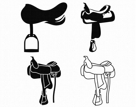 Horse Saddle Svg Png Dxf Clipart Eps Vector Cut File By Crafteroks