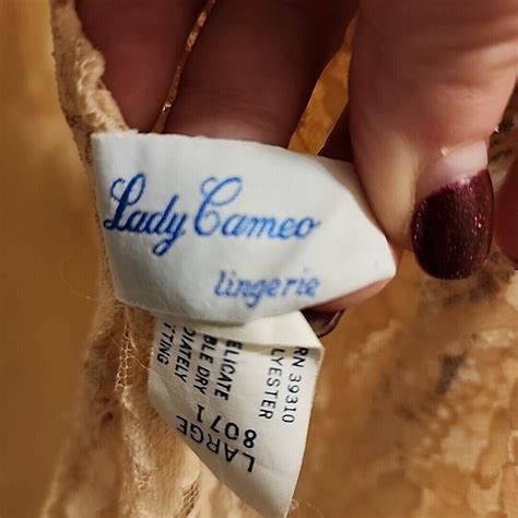 Vintage Lady Cameo Lingerie Lace Robe Beige Black USA Made Etsy