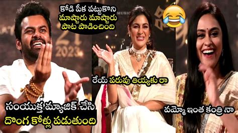 Sai Dharam Tej Hilarious Fun On Samyuktha Menon Virupaksha Youtube