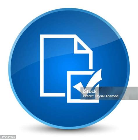 Survey Icon Elegant Blue Round Button Stock Illustration Download Image Now Audit Blue Box