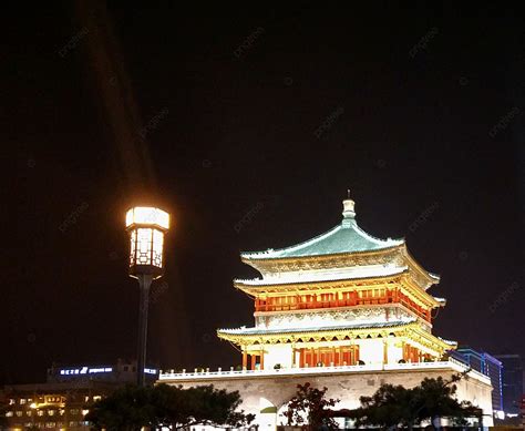 Night View Of Xian Bell Tower Background, Tourism, Play, Xian Bell ...