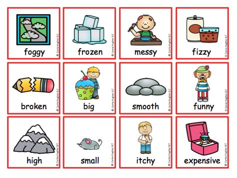 Adjectives Picture Cards Carrie Hughes Slt