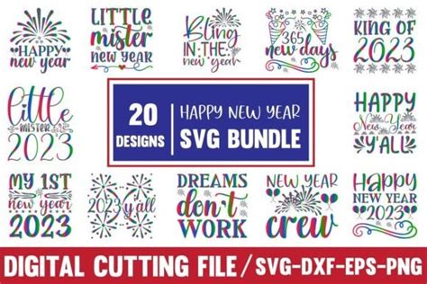 Happy New Year SVG Bundle Bundle · Creative Fabrica