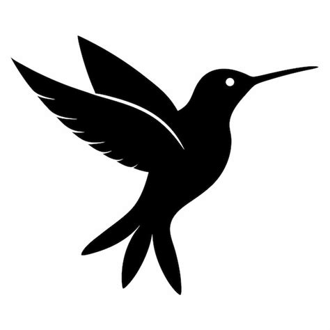 Hand Drawn Hummingbird Silhouette Art Premium Ai Generated Vector