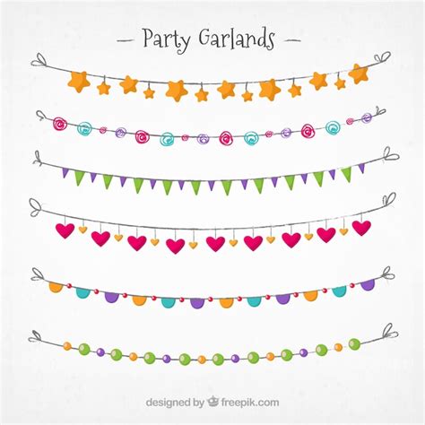 Free Vector Beautiful Decorative Party Garlands