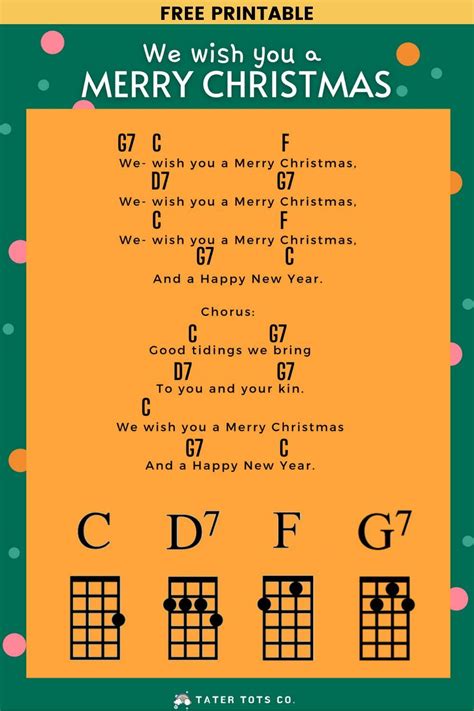 We wish you a Merry Christmas Song Free Ukulele Printable | Ukulele ...