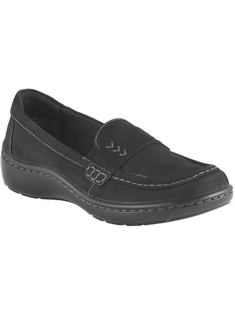 Clarks Cora Ashly Suede Slip On Loafers In Black Lyst