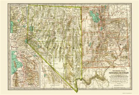 Historic State Map - Nevada Utah - Matthews 1807 - 23 x 33.70 - Vintag