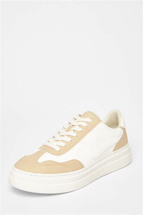 Trainers Nude Faux Leather Chunky Trainers Quiz