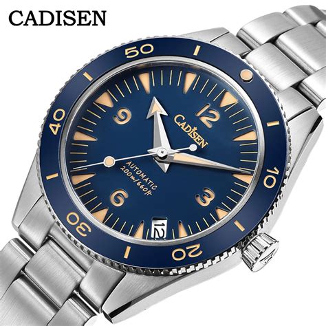 CADISEN Watches Men 38mm 20Bar Diver Retro Water Ghost Sapphire NH35