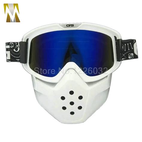 Blue Lens Motorcycle Mask Goggle Motocross Goggles Helmet Glasses Face