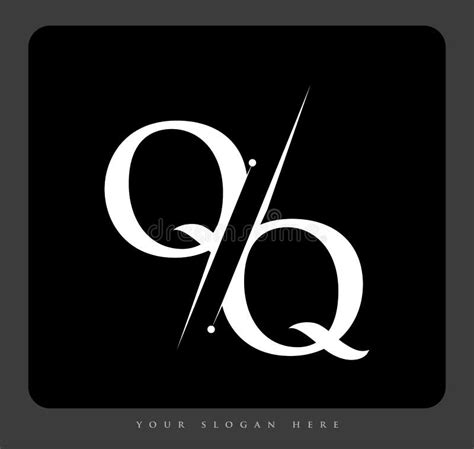 Initial Logo Letter Qq For Company Name Black And White Color And Slash