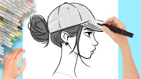 COMMENT DESSINER UNE FILLE AVEC UNE CASQUETTE IDEE DESSIN FACILE