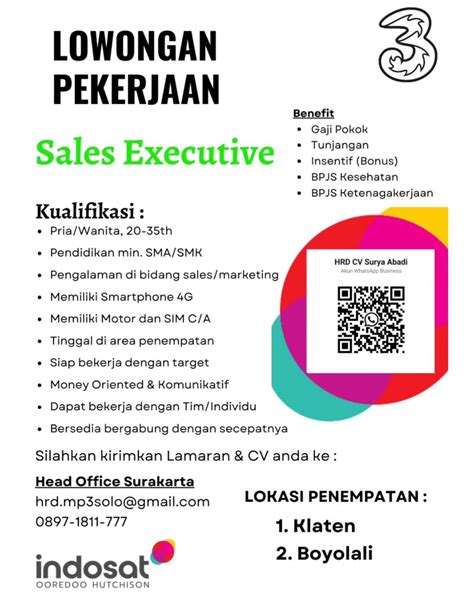 Lowongan Kerja November Sales Executive Cv Surya Abadi Di Solo