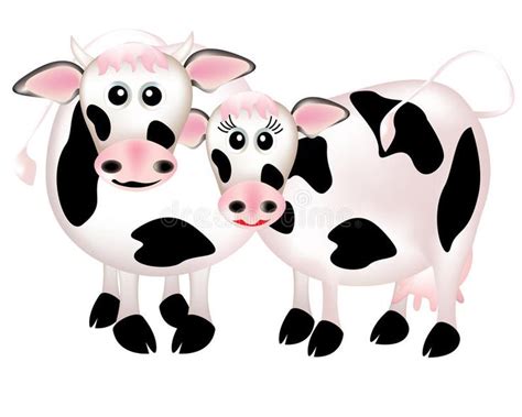 Two Cows In Love Cartoon Stock Vector Illustration Of Clip