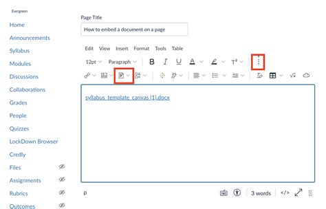 How To Embed Pdf Or Docx Files On A Page In Canvas Instructors Uc