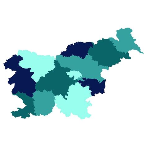 Slovenia map. Map of Slovenia in administrative provinces in multicolor ...