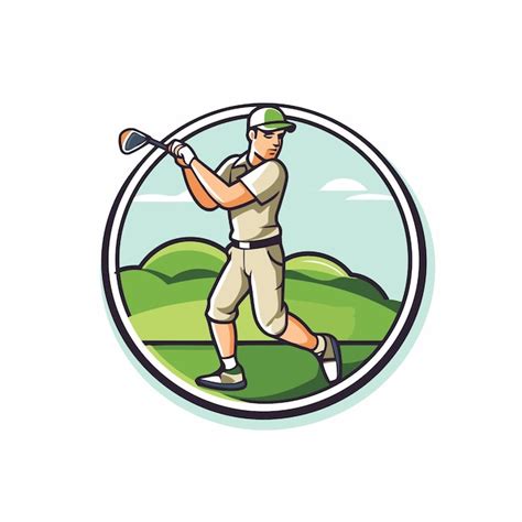 El logotipo del club de golf ilustración vectorial de un golfista