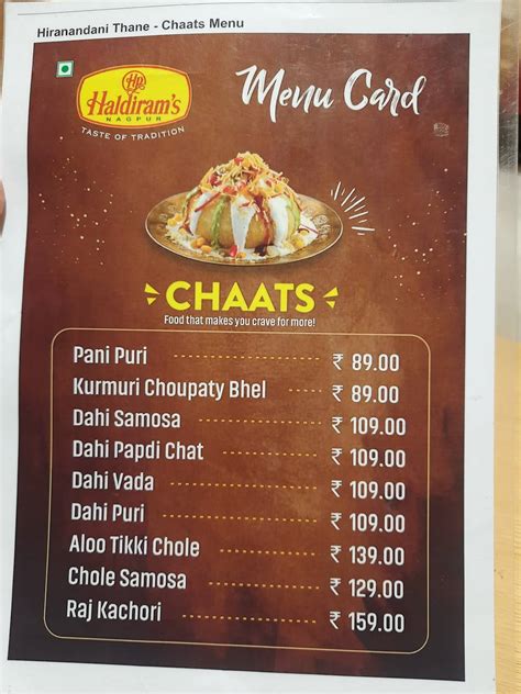 Menu At Haldiram S Thane Shop No