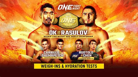 Live In Hd One Fight Night Weigh Ins Hydration Tests One