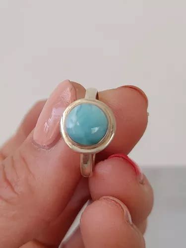 Anillo Larimar Redondo Cristal Natural Coraocristales Envío gratis