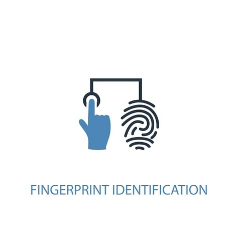 Fingerabdruck Identifikationskonzept 2 Farbiges Symbol Einfache Blaue