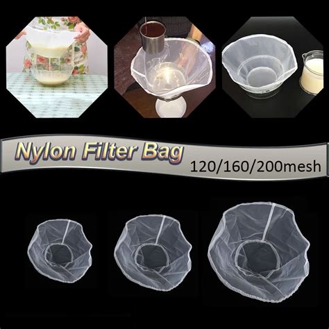 120 160 200mesh Reusable Fine Mesh Wine Strainer Juice Soy Milk Nut Milk Tea Nylon Filter