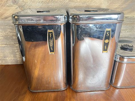 Vintage Gsw Kitchen Canister Set Chrome Canister Set Canister Coffee