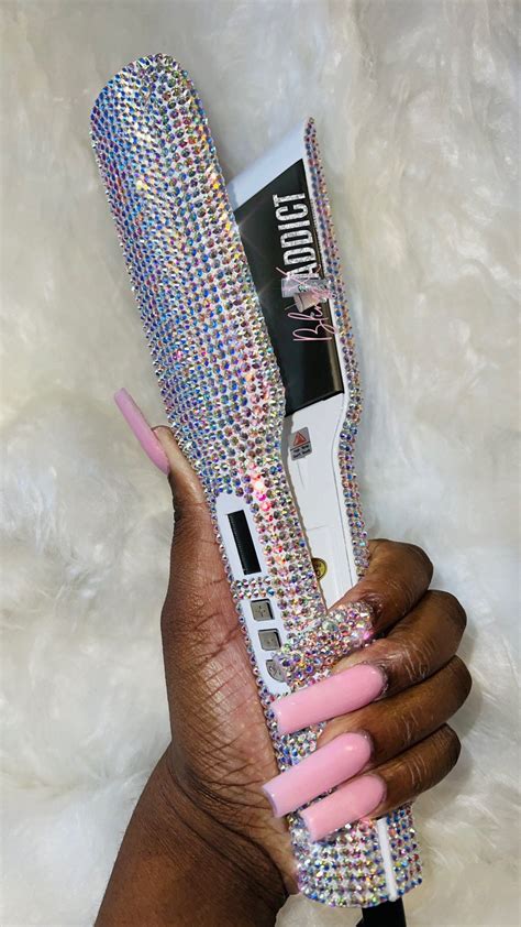 Crystal Bling Flat Iron Or Etsy Bling Ideas Rhinestone