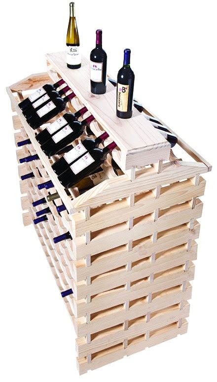 Modularack Island Fixture Deluxe Bottles Natural Wine Racks