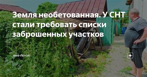 Земля необетованная. У СНТ стали требовать списки заброшенных участков ...