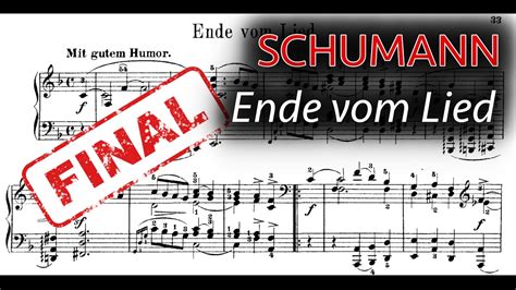 Schumann Ende Vom Lied With Sheet Music Gabriele Tomasello Piano