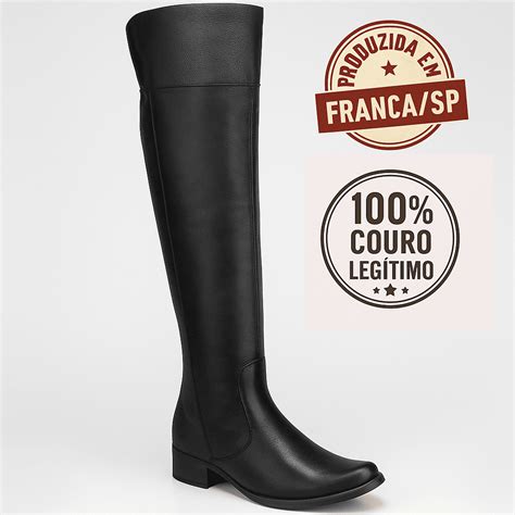 Bota Montaria De Couro - Bota Montaria Feminina de Couro Legítimo | Cano Longo com Zíper ...