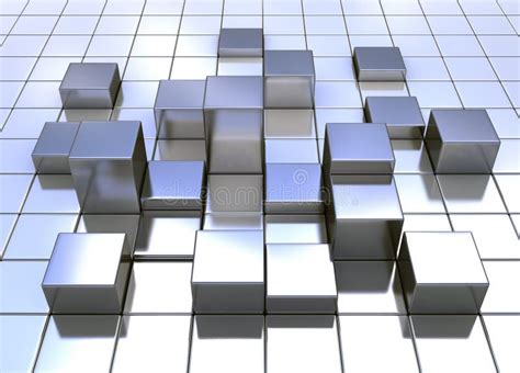 Metal Cubes Background Stock Illustration Illustration Of Digital