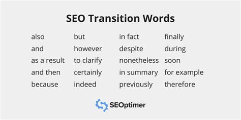 Seo Transition Words What Are They How To Use Them Seoptimer