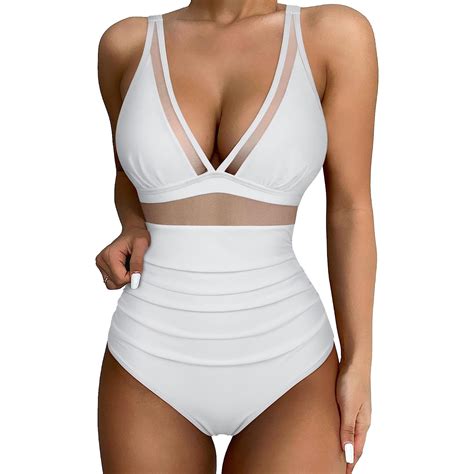 Yanhoo One Piece Swimsuits For Women Tummy Control Bikini Swimwear V