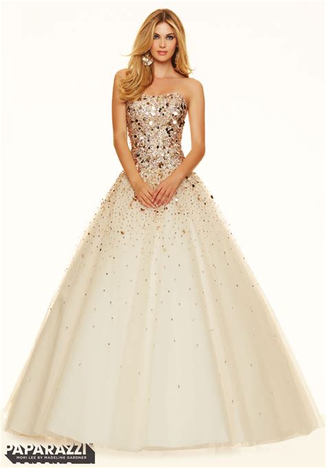 Beaded Tulle Ball Mori Lee Prom Dress Morilee