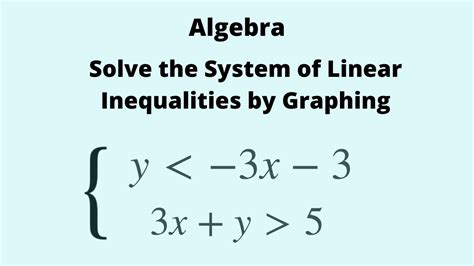 Algebra Solving Systems Of Linear Inequalities By Graphing Youtube