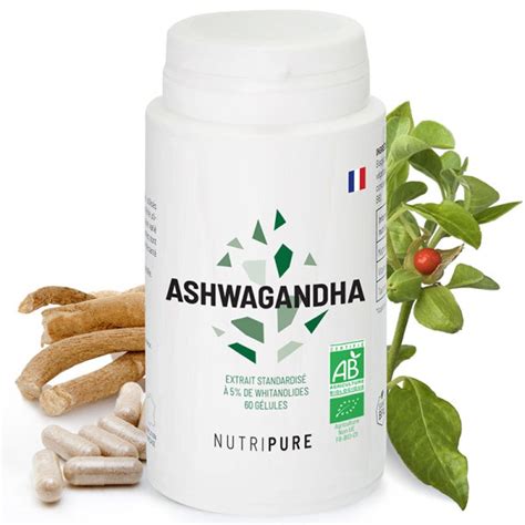Ashwagandha KSM66 bio titré à 5% de withanolides, 60 gélules de 750mg