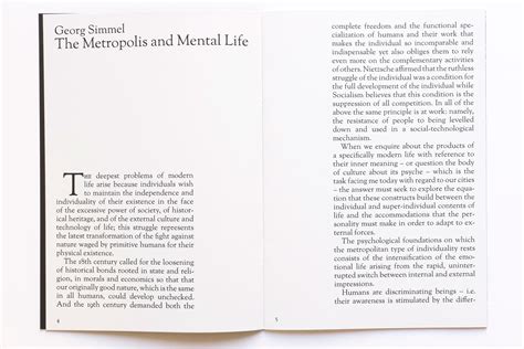 Georg Simmel The Metropolis And Mental Life · Divisare