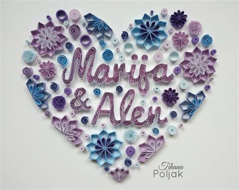 Quilled Heart Quilled Names Quilled Quilled Flowers Gift For