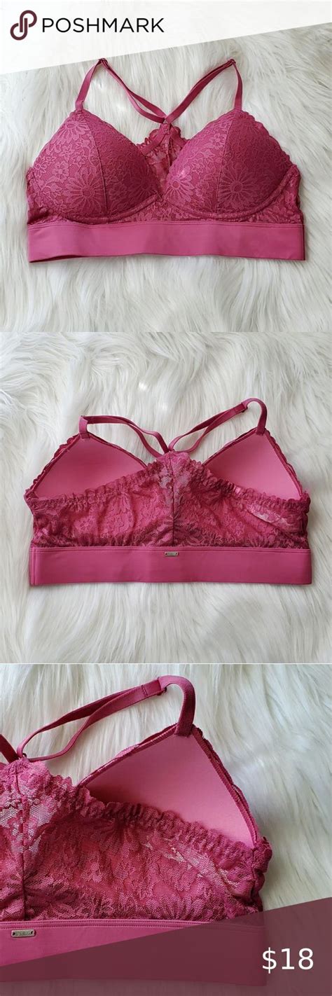 Pink Flower Lace Racerback Bralette M Racerback Bralette Bralette