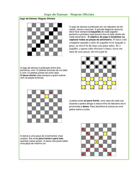 Regras De Jogos De Tabuleiros - Regras completas do jogo de damas | PDF | Jogos de tabuleiro | Jogos