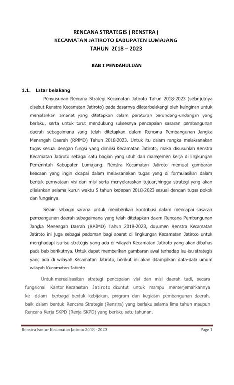 PDF RENCANA STRATEGIS RENSTRA KECAMATAN JATIROTO 2020 10 8