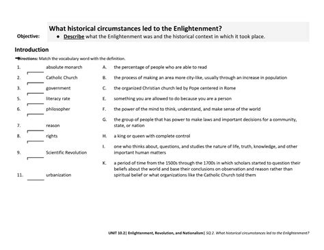 What Historical Circumstances Led To The Enlightenment Objective