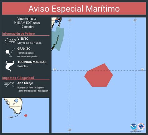 NWS Miami on Twitter Aviso Especial Marítimo incluye Aguas desde