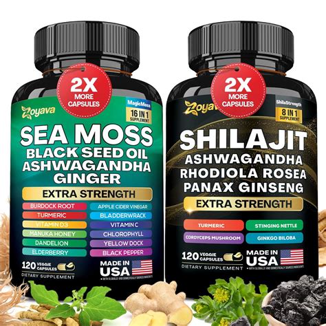 Zoyava Vitality Bundle Sea Moss Black Seed Oil Ashwagandha